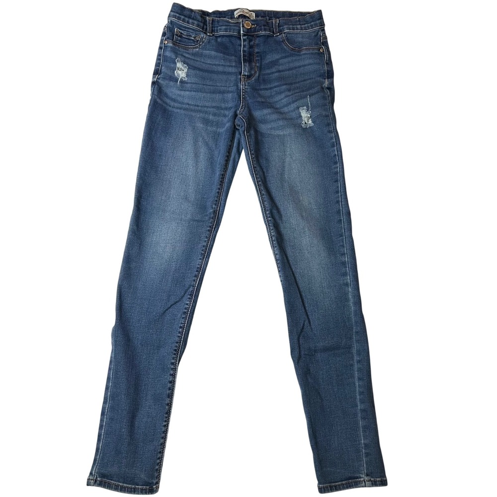 Jordache Girls Size 18 Super Skinny Jeans Blue Denim Distressed